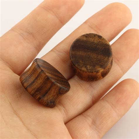 Wooden Ear Plug Tunnels Double Flared Saddle Stretching Gauge Expander