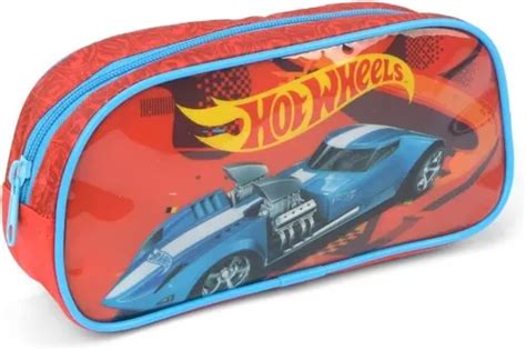 Estojo Escolar Hot Wheels Masculino Simples Ziper Luxcel Mercadolivre