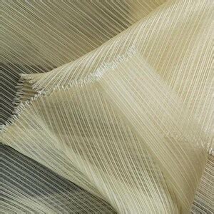 Light Yellow Pleated Organza Fabric Plisse Fabric Accordion Crimping