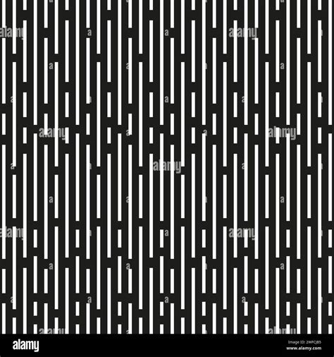 White Lines Black Background Dark Seamless Pattern Vector