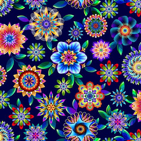 Fractal Flowers Indigo - 703081238750