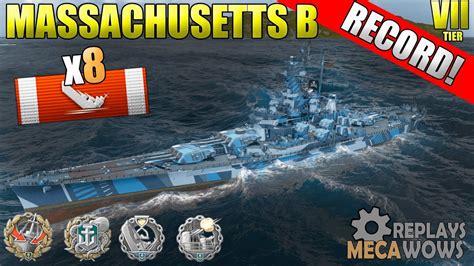 Massachusetts B 8 Kills 231k Damage World Of Warships Gameplay 4k