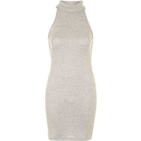 Topshop Ribbed Roll Neck Bodycon Dress 1 035 Uyu Liked On Polyvore