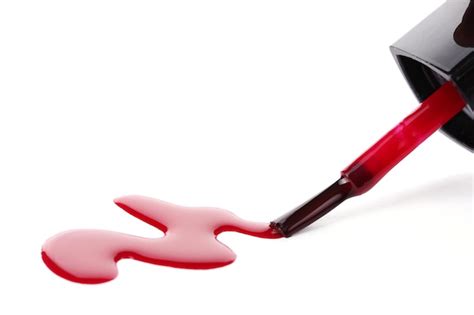 Premium Photo Red Nail Polish And Brush Isolated On White