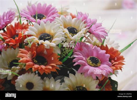 Beautiful Faux Flower Arrangement Stock Photo Alamy