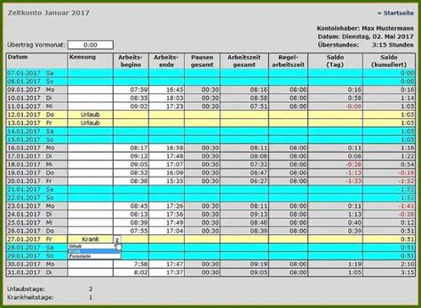 Ideal Arbeitszeiterfassung Excel Kostenlos Vorlage Ideen F R