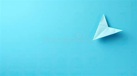 Blue Origami Paper Airplane on a Blue Background Stock Image - Image of ...