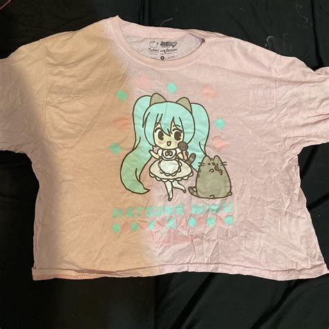 Hot Topic Hatsune Miku X Pusheen Collab Crop Depop