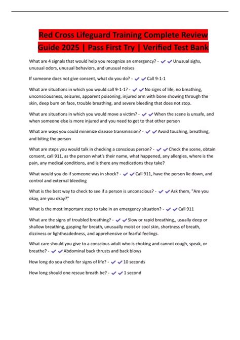 Red Cross Lifeguard Training Complete Review Guide 2025 | Pass First