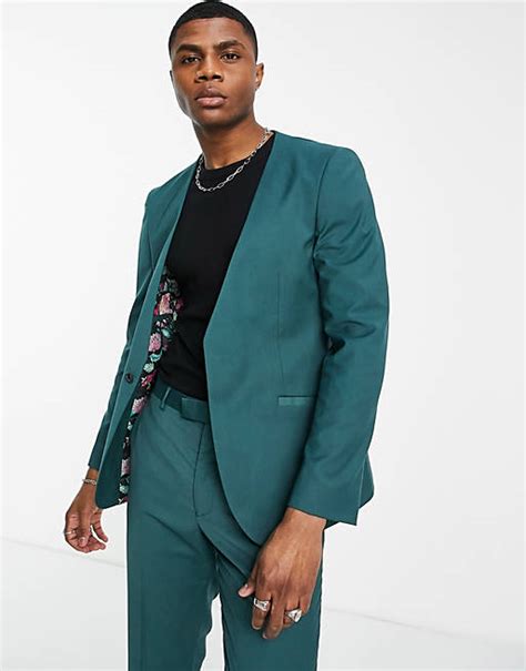 Harry Brown Collarless Slim Fit Suit Jacket Asos