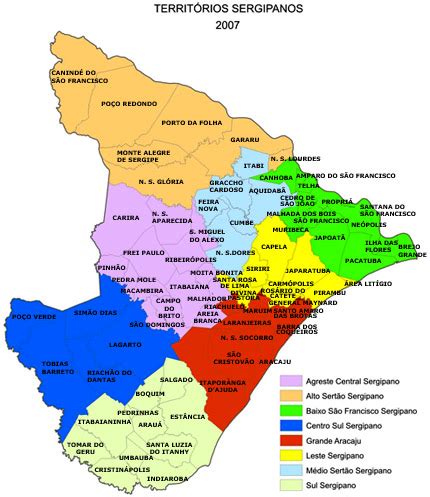 Mapa das Regiões de Sergipe Doc Sports