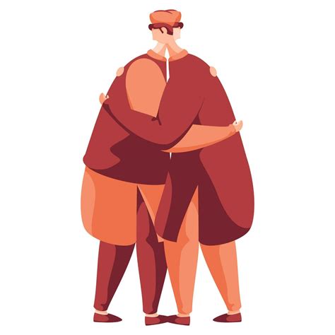 Muslim Men Hugging Each Other On White Background 24361225 Vector Art