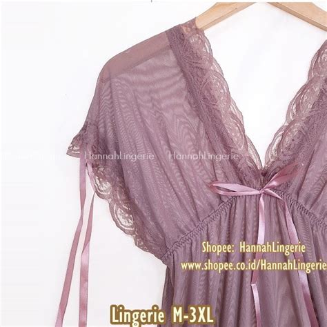 Jual M L Xl Xxl Xxxl Premium Hannah Lingerie Original Baju Tidur Seksi Transparan Lingerie