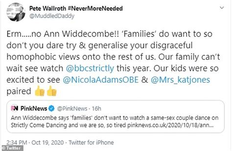 Strictly S Ann Widdecombe Accused Of Homophobia After Comments About Same Sex Coupling Daily