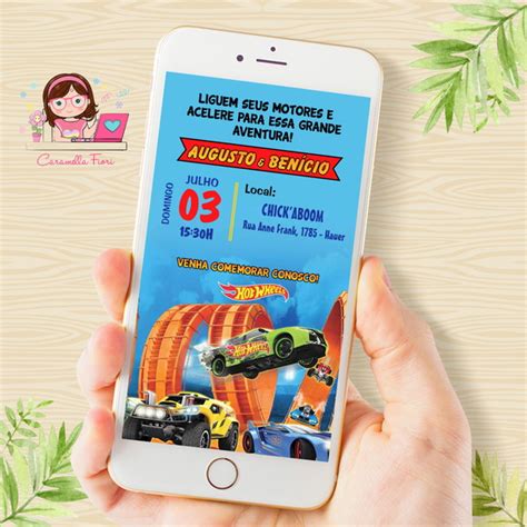 Convite Digital Hot Wheels Elo Produtos Especiais