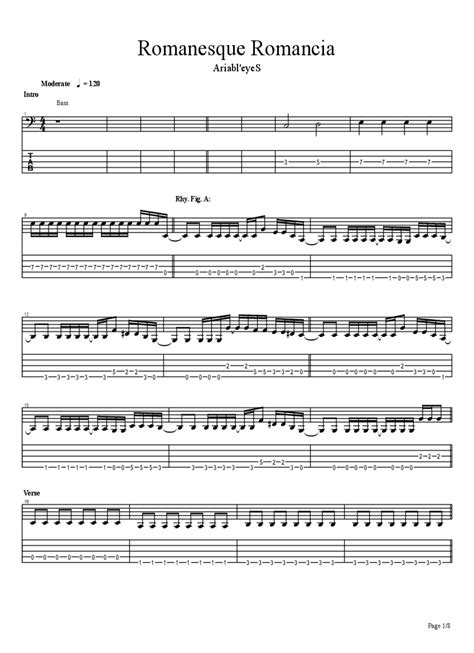 Romanesque Romancia Tab And Chords Ariableyes Paidtabs