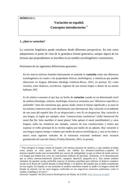 PDF MÓDULO 1 Variación en español isabelperezjimenez weebly