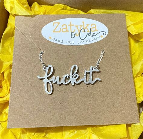 Fuck It Necklace Swear Jewellery Swear Word Necklace Fuck It Chain Adult Necklace Rude