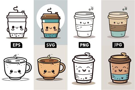 Coffee Cup Logo Design Bundle Cute Graphic By Art Merch X · Creative