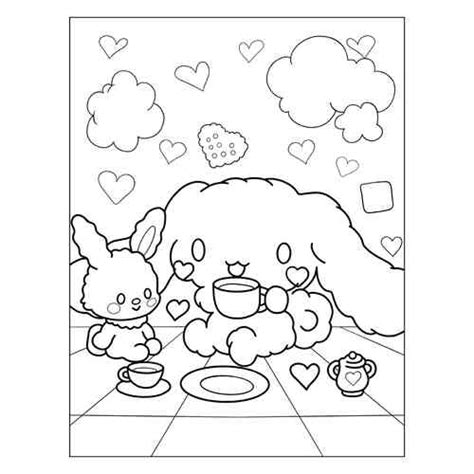 Раскраска Синнаморолл с крыльями в небе | распечатать раскраски для детей