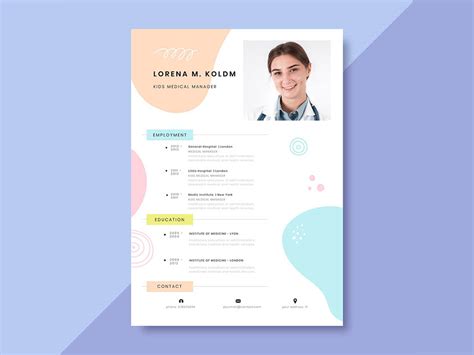 Free Kids Medical Manager Resume Template For Your Job Interview
