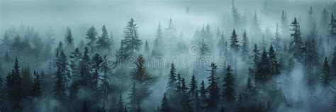 Misty Foggy Forest, Fir Mountains, Natural Mist Landscape, Dark Woods ...
