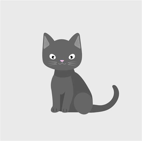 Premium Vector | Gray cat vector