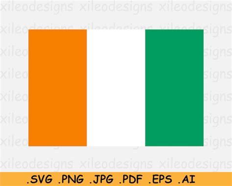 Ivory Coast Flag Svg Côte Divoire National Nation Etsy