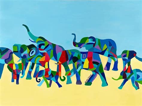 Colorful abstract elephant painting | Elephant painting, Elephant art ...