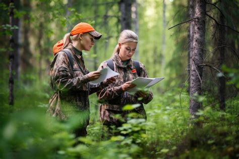 Premium AI Image Shot Of Two Biologists Conducting A Bird Survey In