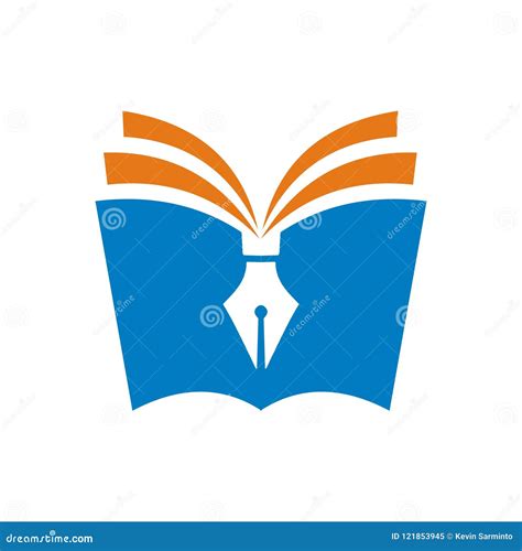 Book Pen Logo Education Stock Vector Illustration Of Open 121853945