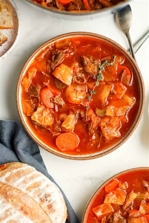 Beef Vegetable Soup With Cabbage Suebee Homemaker