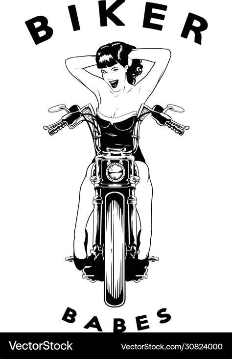 Biker Babes Royalty Free Vector Image Vectorstock