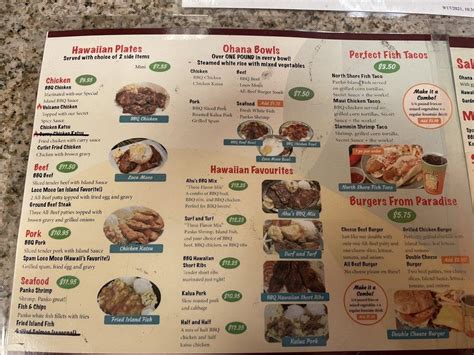 Menu At Ohana Hawaiian BBQ Suisun City