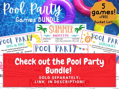 Pool Party Game Most Likely To Summer Activity Printable Etsy