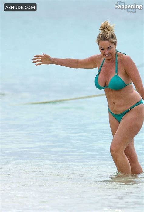 Claire Sweeney Sexy Seen At The Beach Wearing A Hot Blue Bikini In Barbados AZNude