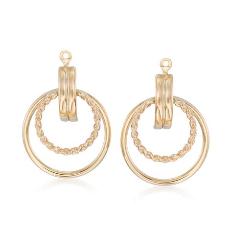 14kt Yellow Gold Double Circle Earring Jackets Ross Simons