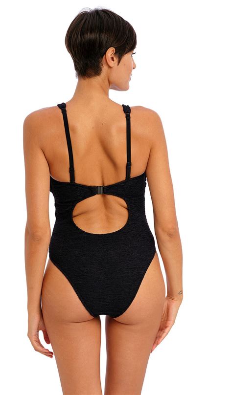 Freya Ibiza Waves Plunge Bandeau Bikini Bra Bralette Black