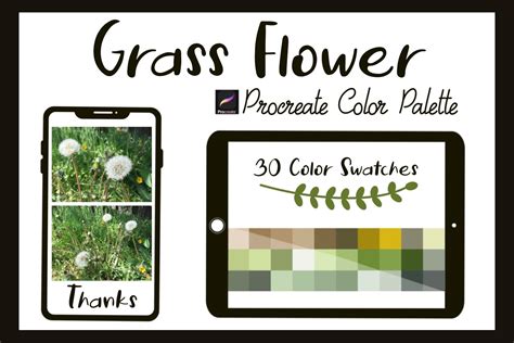 Procreate Color Palette Grass Flower Graphic By TANVARA DIGITAL ART