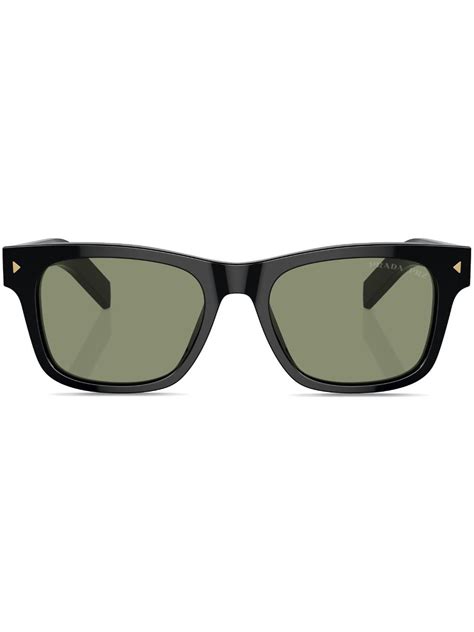 Prada Eyewear Logo Engraved Square Frame Sunglasses Farfetch