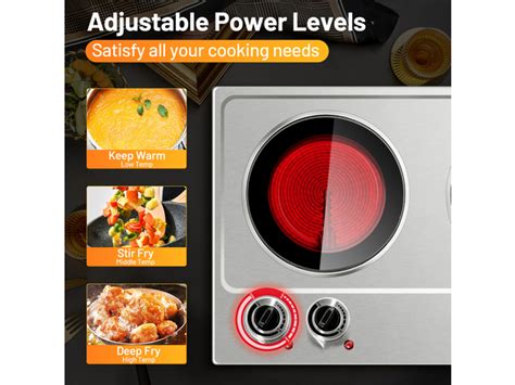 Costway Electric Hot Plate Ceramic Double Infrared Burner W Stainless Steel Thechive