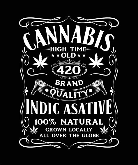 CANNNABIS HIGH TIME OLD 420 BRAND QUALITY TSHIRT DESIGN 16622910 Vector
