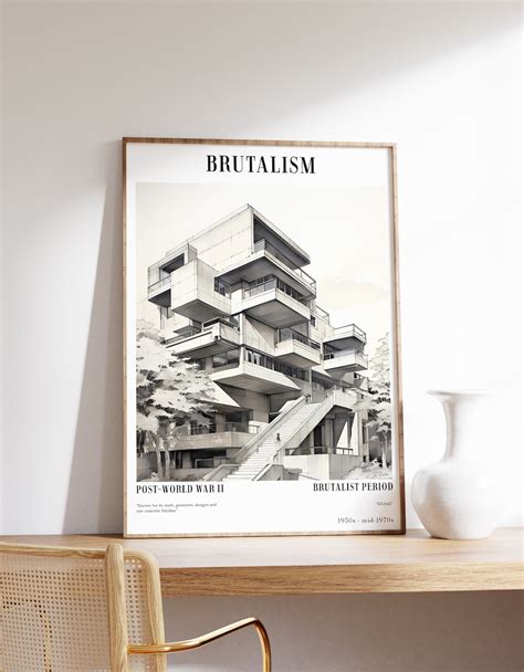 Brutalism Building Art Brutalism Antique Architecture Wall Art Building ...