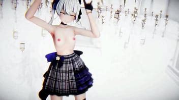 Hoshimachi Suisei Undress Dance Hololive Hentai Vtuber Rabbit Hole Song MMD 3D White Hair CLIP