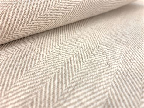 Upholstery Linen Herringbone In Oatmeal Bandj Fabrics