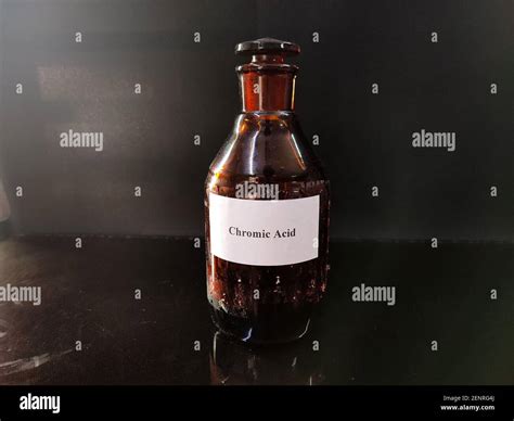 Brown Bottle Filled With Reagent Solution Stock Photo Alamy