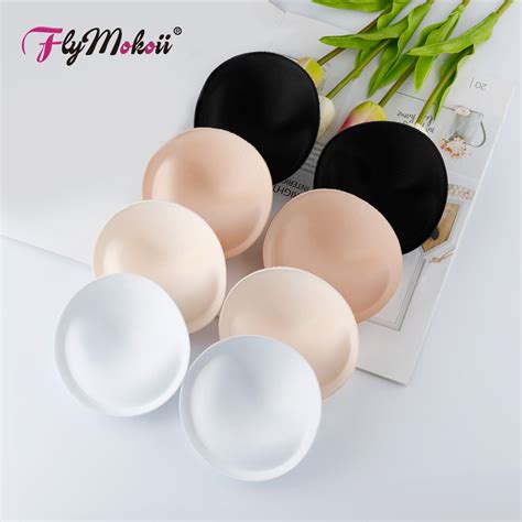 5 Pairs Women Soft Sponge Chest Inserts Thick Round Push Up Bra Pads For Swimsuit And Bikini