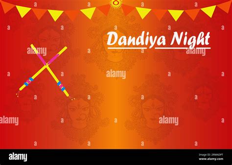 Banner Poster For Dandiya Night Celebration On Navratri Dussehra