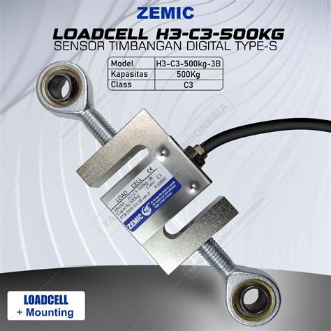 Jual Load Cell Zemic H3 C3 500kg Tipe S Loadcell Sensor Berat Timbangan Digital Shopee Indonesia