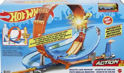Hot Wheels Massive Loop Mayhem Track Set With In Wide Track Loop Car